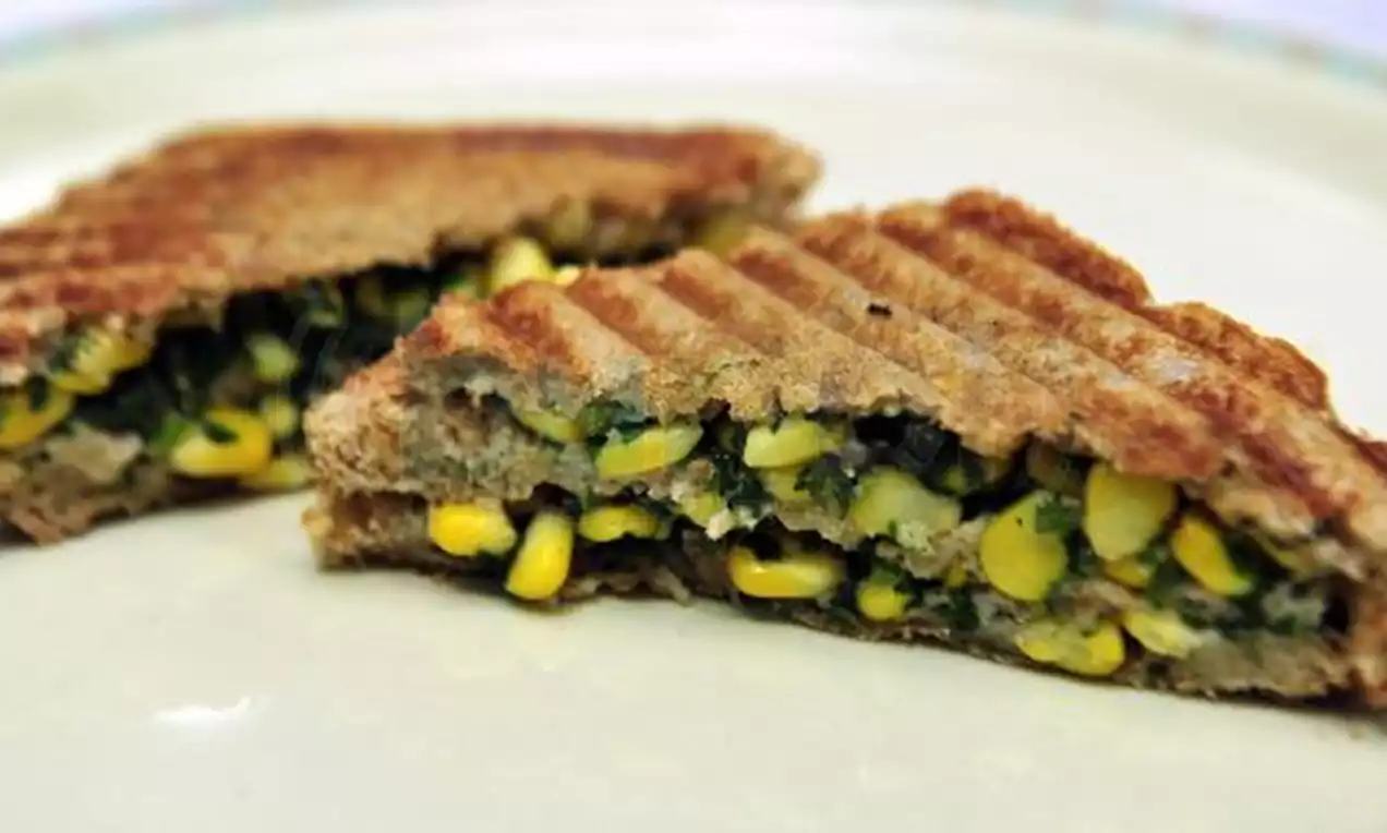 Spinach Corn Sandwich Recipe Dr. Oetker