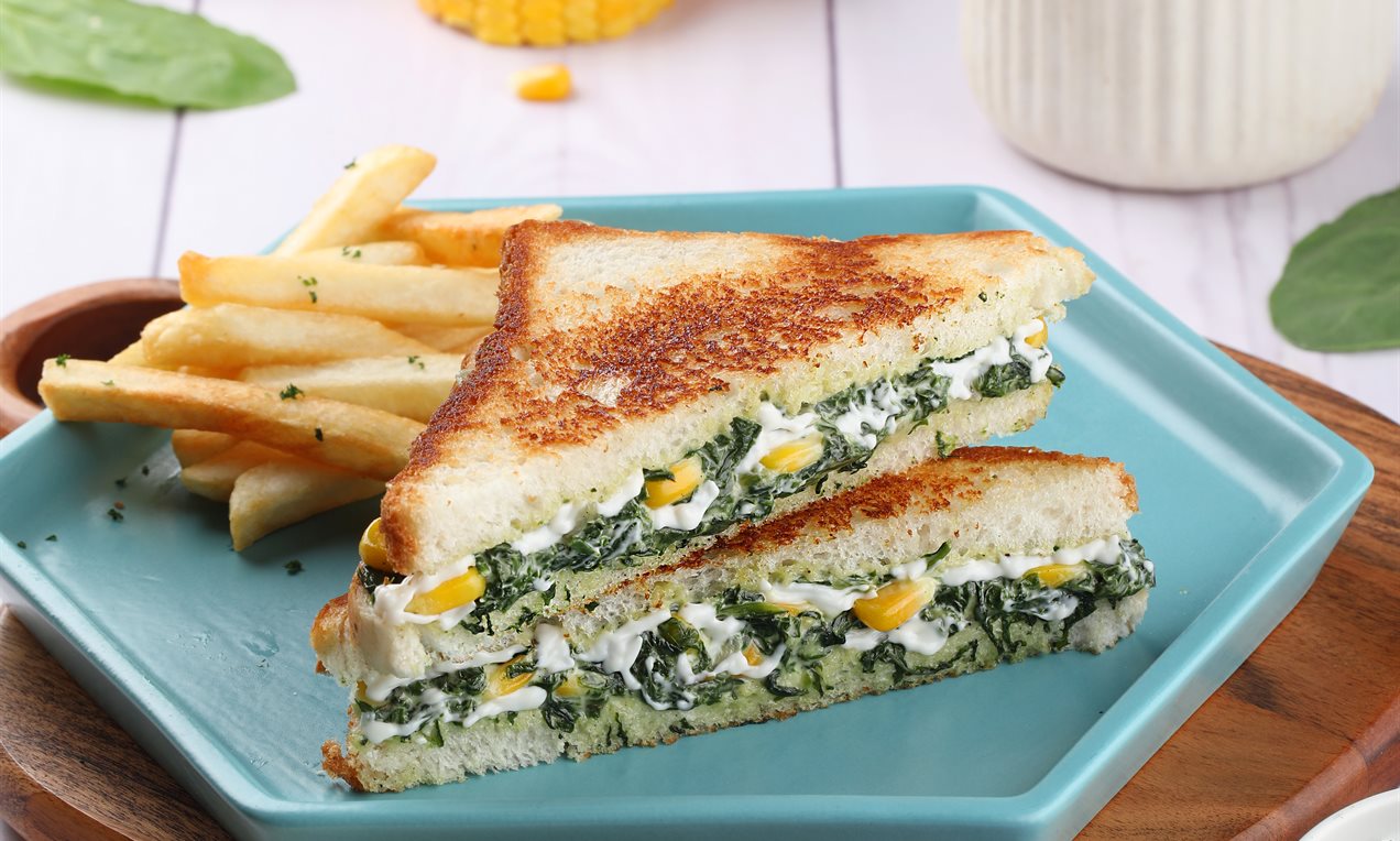 Spinach Corn Sandwich Recipe | Dr. Oetker